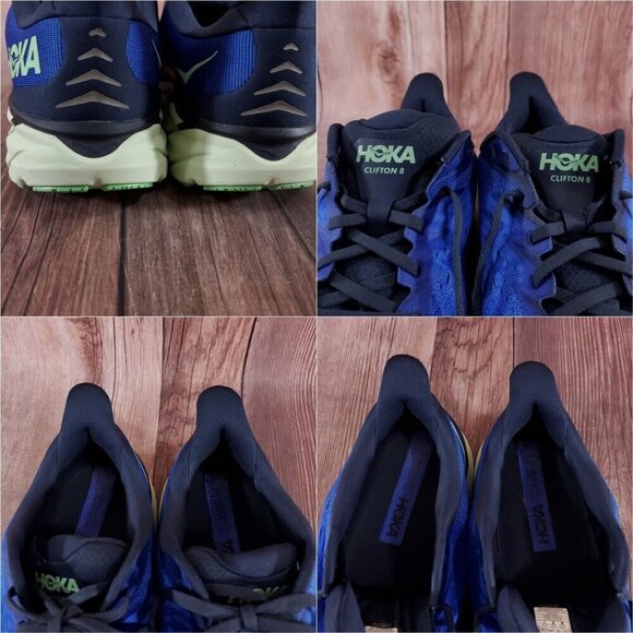 *READ* Hoka One One Clifton 8 Mens Size 10.5 D Running Shoes Blue 1119393 DBOS - Picture 11 of 15